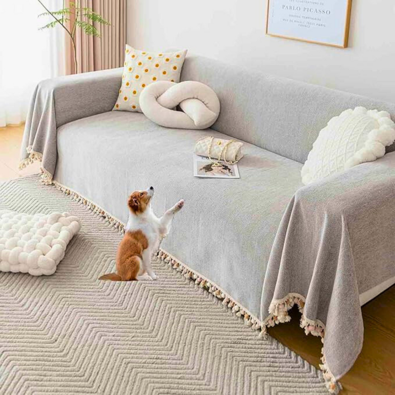 Elegant Plush Sofa Blanket Shield