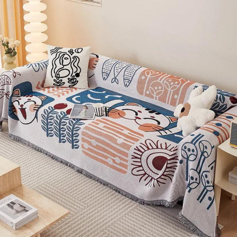 Tassel Tide Reversible Sofa Cover