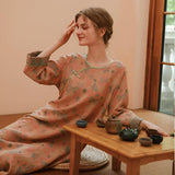 Retro Style Long Sleeve Nightgown