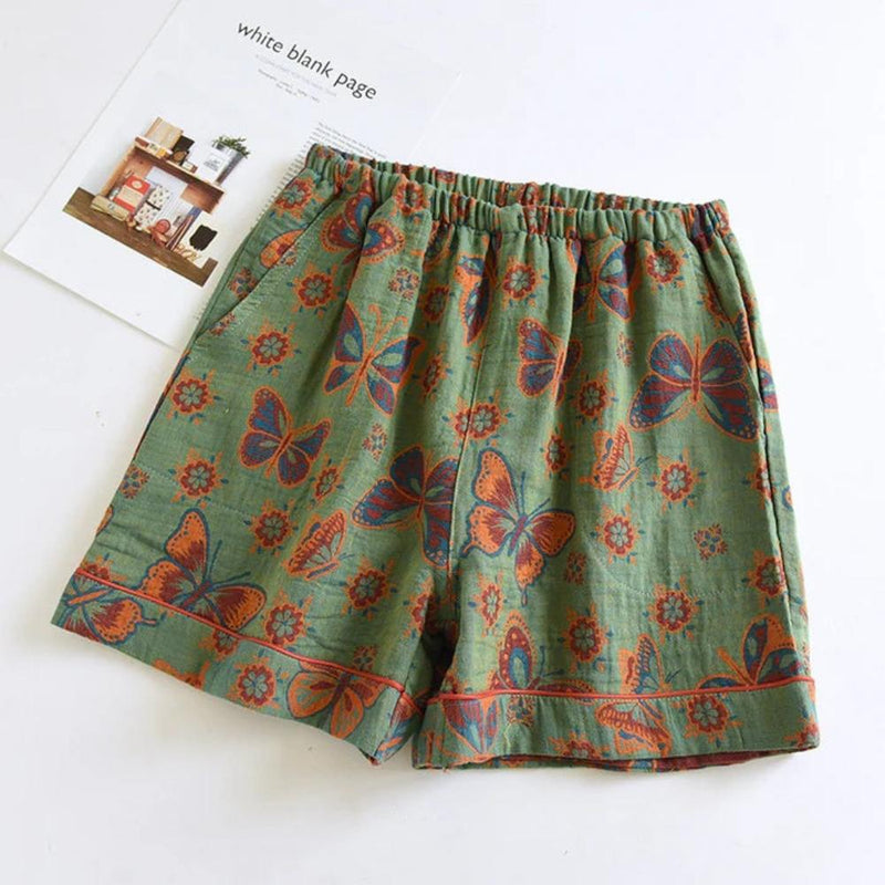 Butterfly Bloom Cotton Lounge Shorts