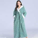 Plush Knitted Long Hooded Robe