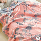 Reversible Ginkgo Leaf Cotton Blanket