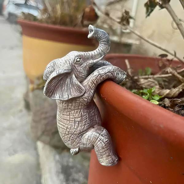 Unique Elephant Climbing Sculpture