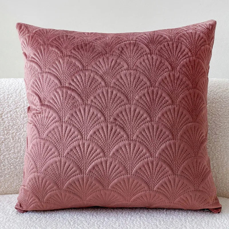 Coastal Velvet Shell Cushion Cover