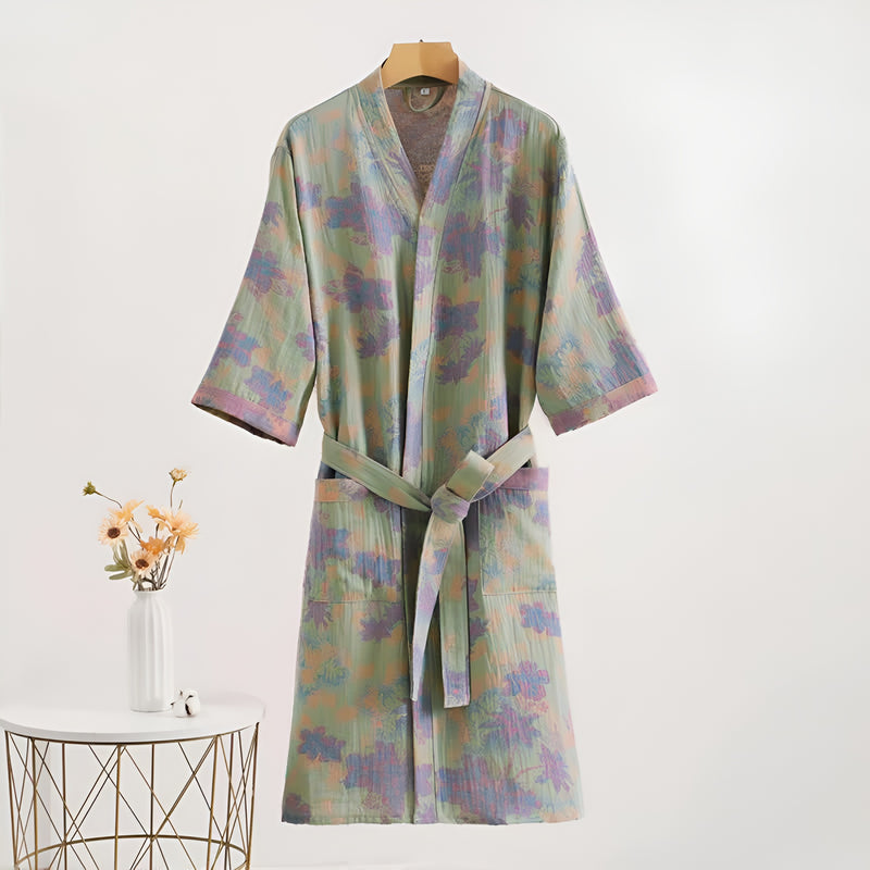 Lavender Dreams Cotton Kimono Robe