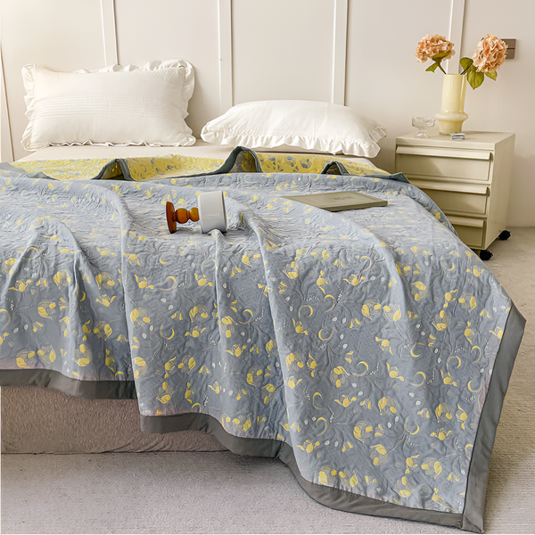 Meadow Mist Reversible Cotton Blanket