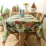 Monstera Leaves Cotton Tablecloth