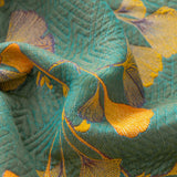 Jacquard Floral Ginkgo Leaves Reversible Quilt