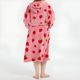 Strawberry Plush Soft Fleece Bathrobe