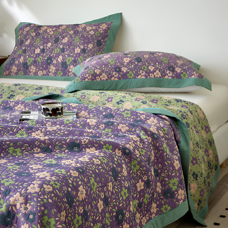 Rustic Floral Reversible Coverlet