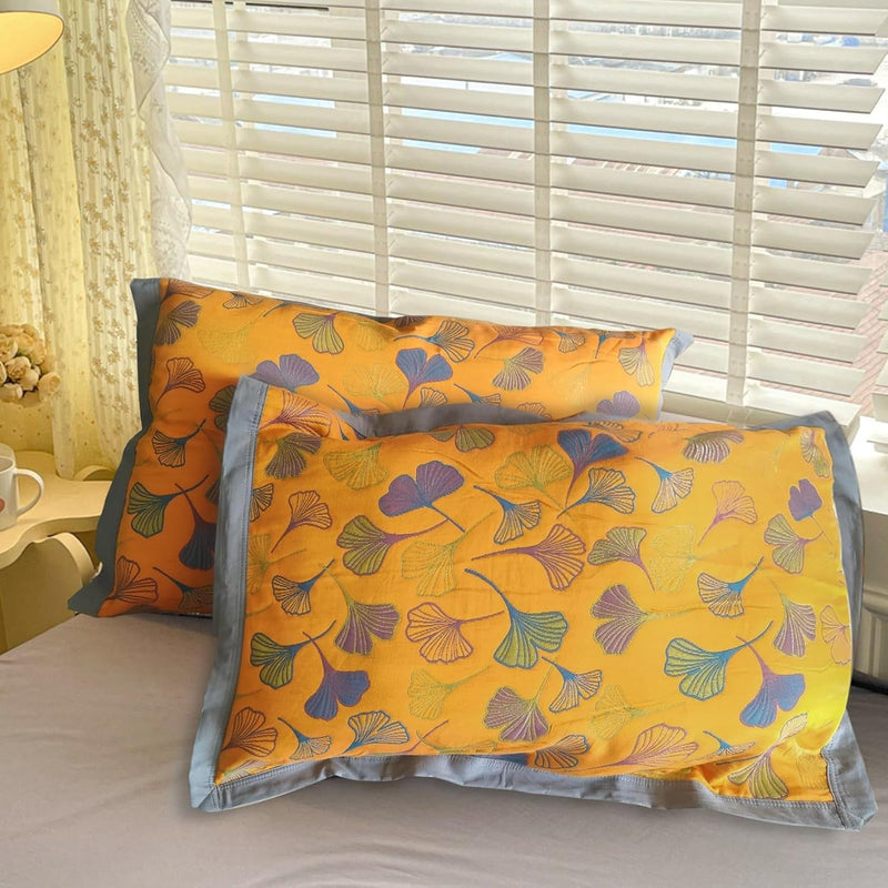 Ginkgo Leaf Embroidered Cotton Pillowcases