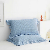 Waffle Weave Cotton Pillowcases with Ruffle (2PCS)