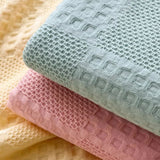 Blush Waffle Checkered Blanket