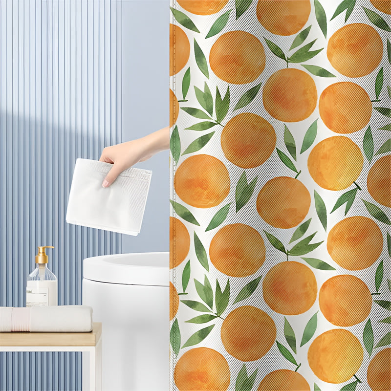 Sunny Oranges Bath Curtain