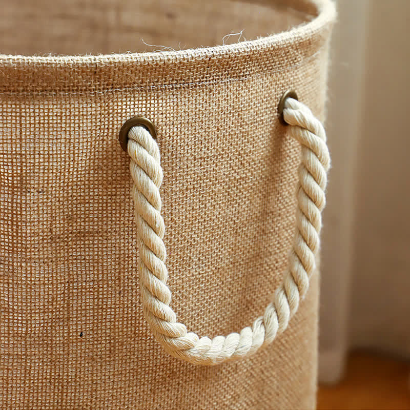 Cotton Linen Waterproof Foldable Laundry Basket