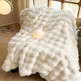 Rabbit Faux-Fur Blanket Throw