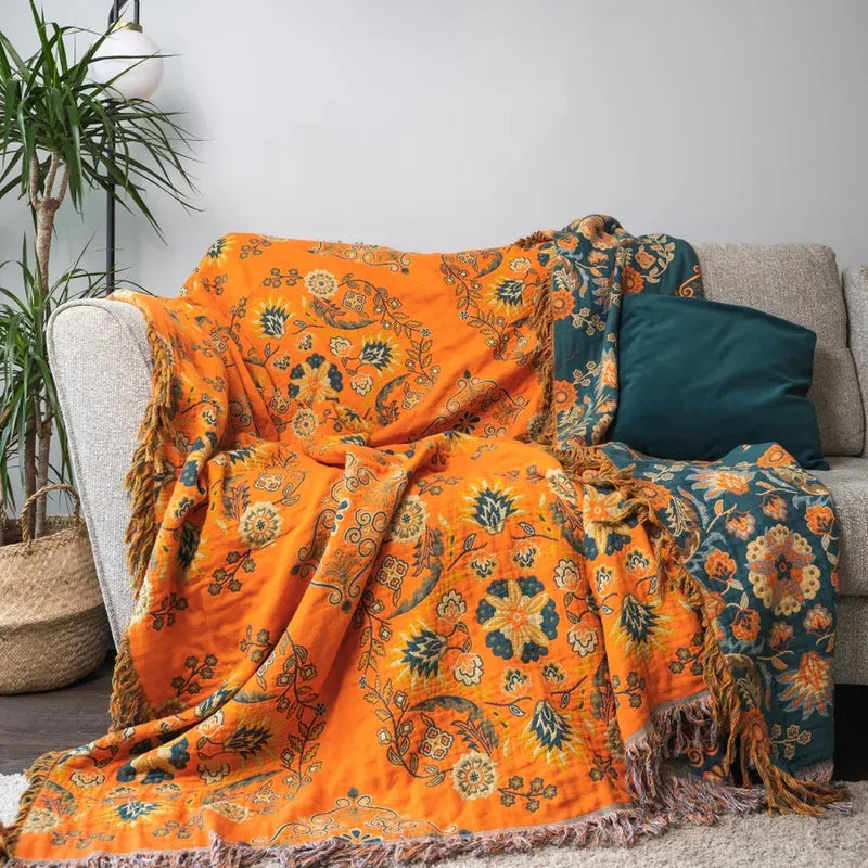 Marigold Reversible Throw Blanket