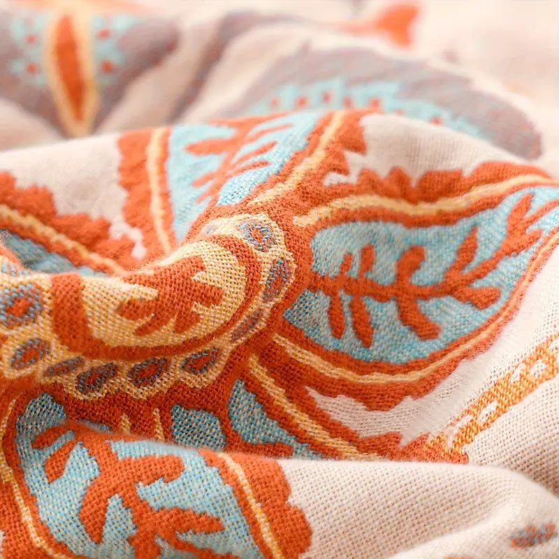 Rustic Floral Boho Blanket